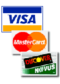 We accept Visa - Mastercard - Discover credit cards