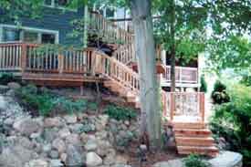 Multi-level deck to take advantage of the sloping lot - Rochester Hills